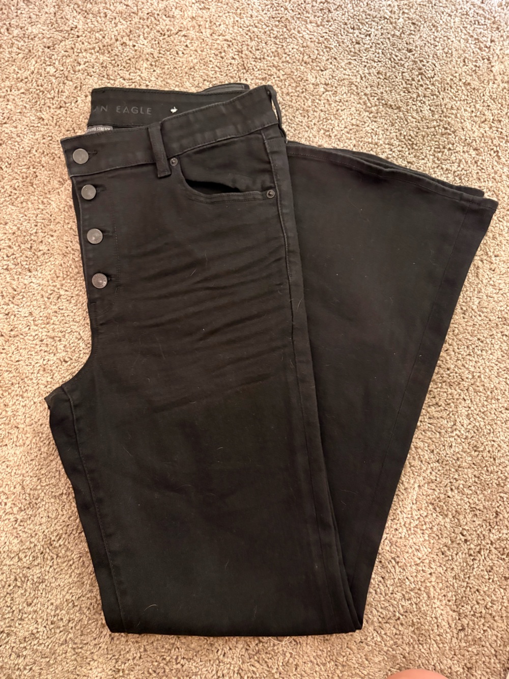 American Eagle Outfitters button down festival flare jeans 16 LONG